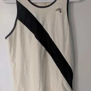 Tracksmith Ivory and Black Athletic Tank